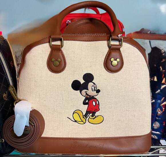 Disney Handbags - Disney Mickey Mouse Embroidered Canvas Dome Satchel Bag